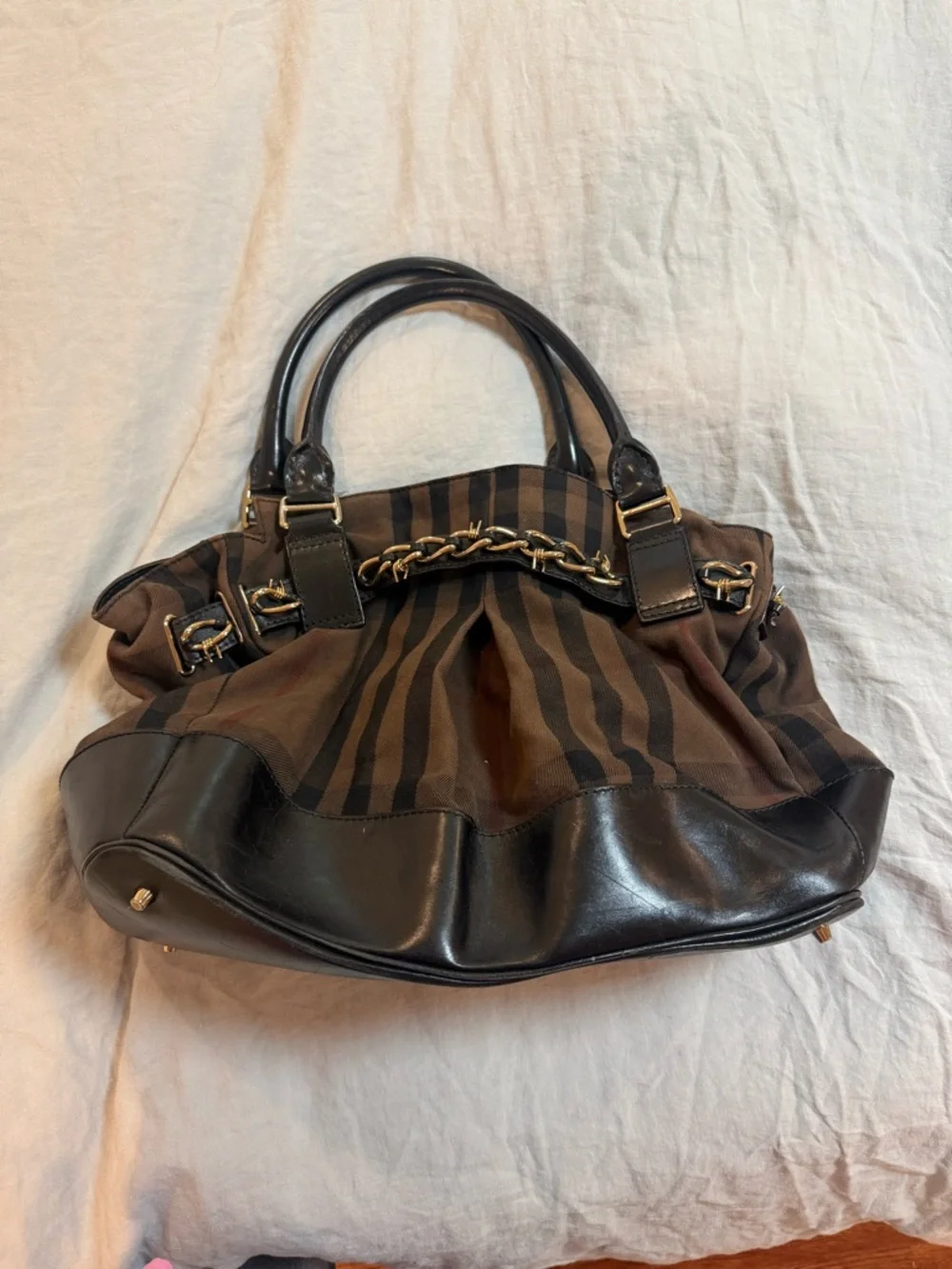 Burberry Satchel Brown and Black Bag - Picture 2 of 6